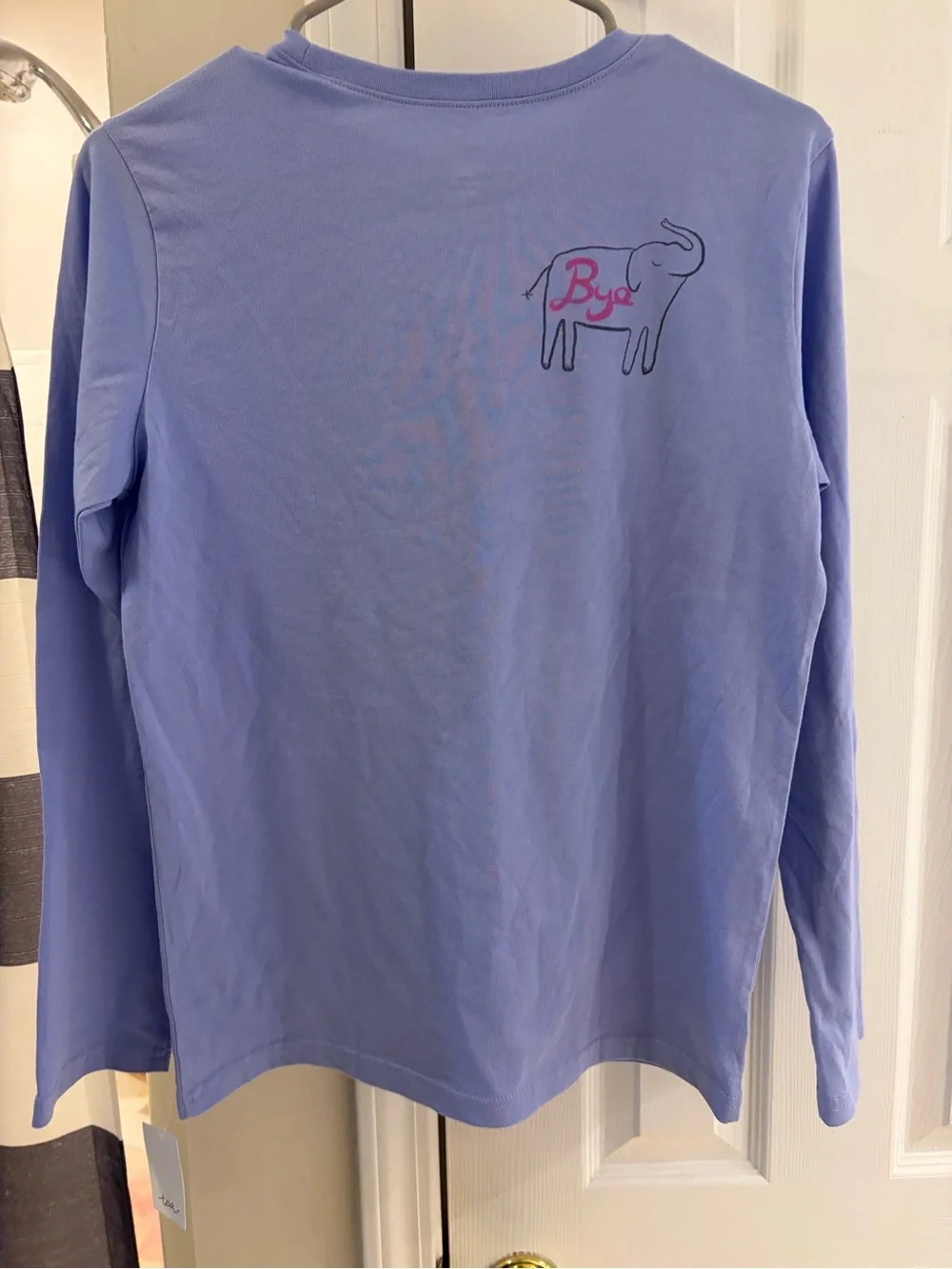 Tea Collection Lavender Long Sleeve Tee Elephant hello, ok,‎ namaste NWT
